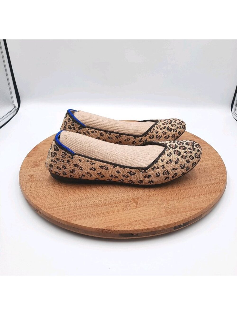 Rothy's The Flat Round Toe Womens Size 6 Shoes Leopard Print Ballet Flats